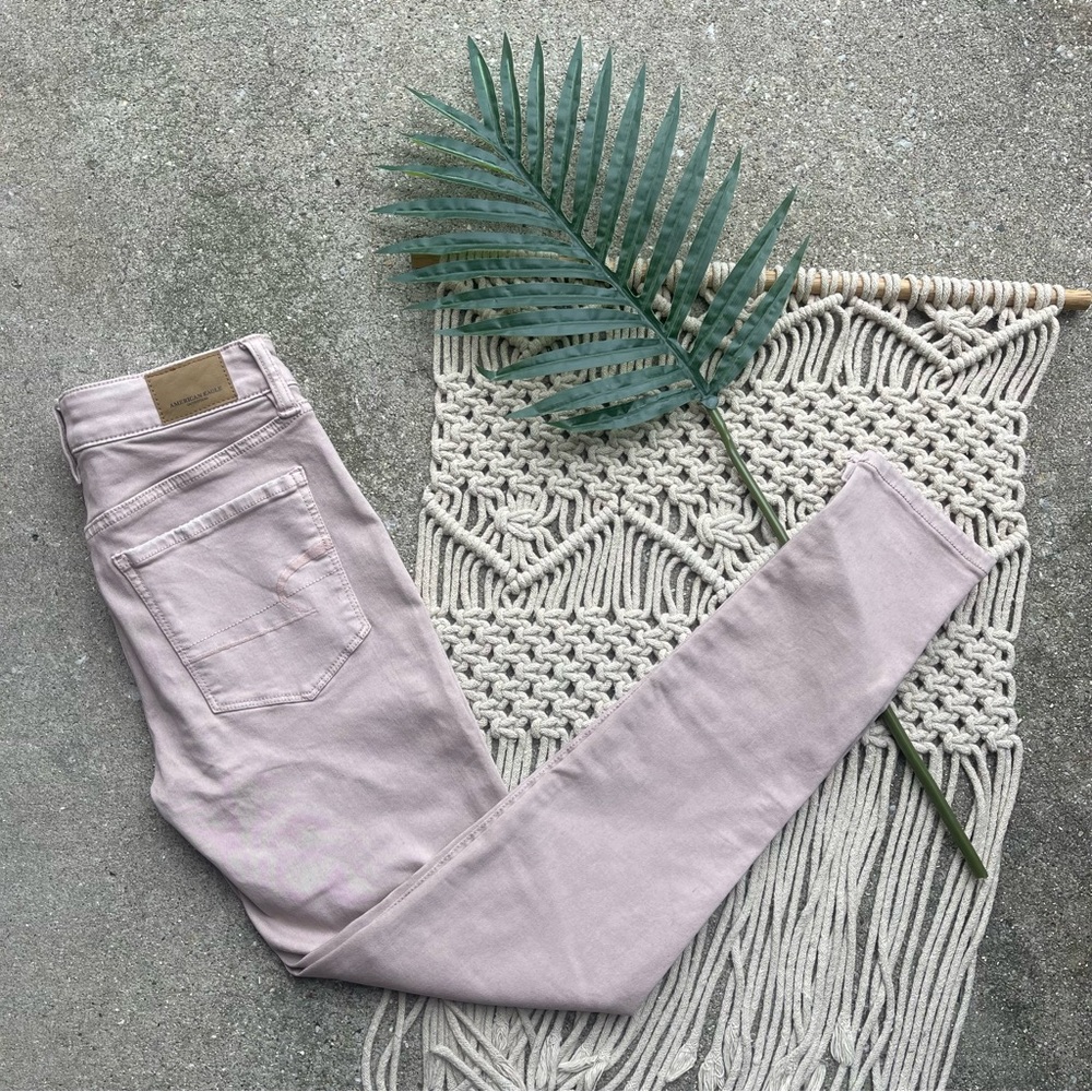 American Eagle Dusty Rose Pink Skinny Jeans Size 2 Hi-Rise Jegging